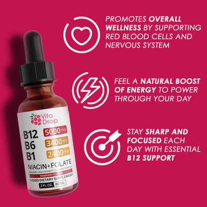 Vitamin B12 Raspberry Liquid Supplement